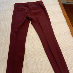 J Crew Minnie pant in burgundy, size 0